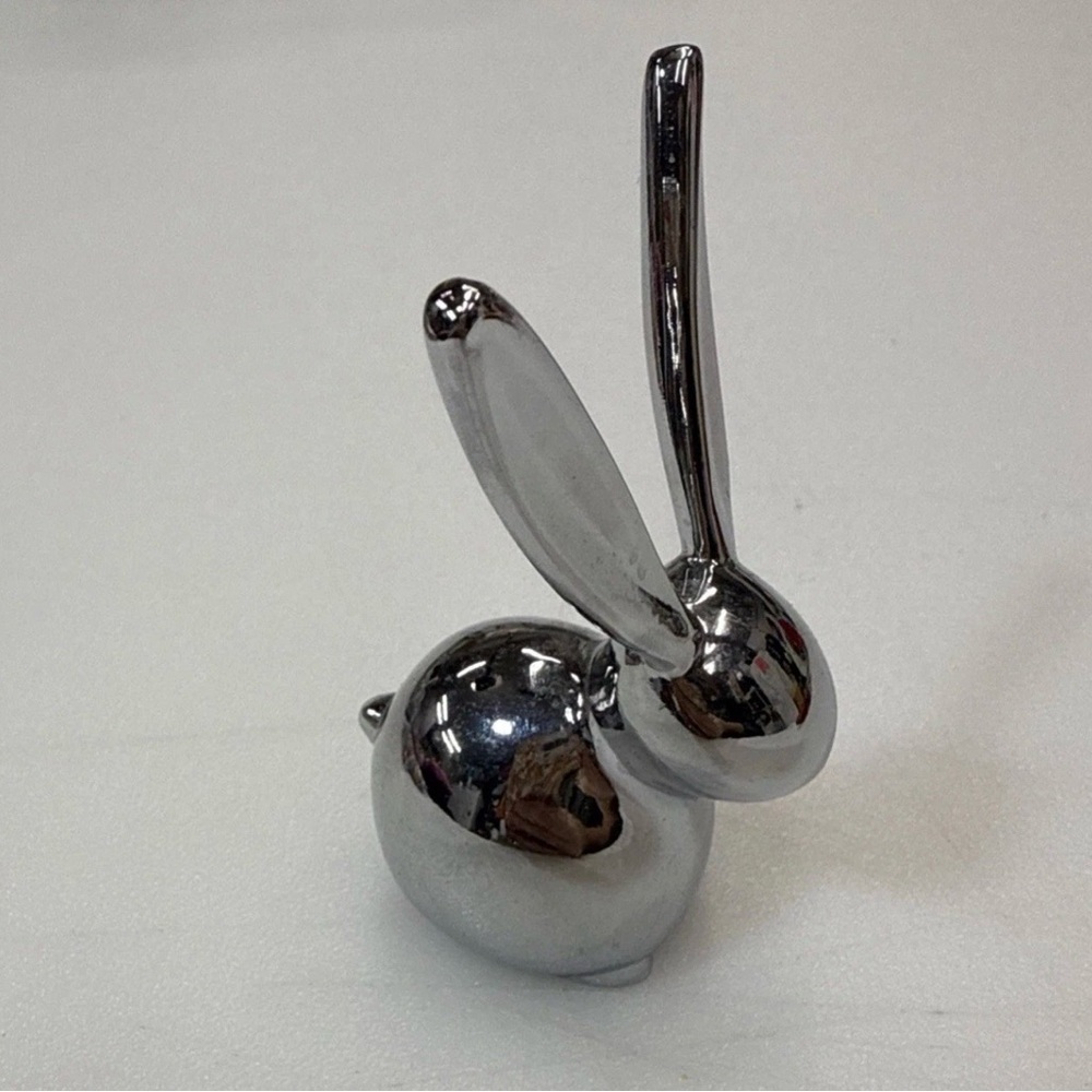 Umbra Bunny Rabbit Figurine 3" Chrome Ring Holder Collection